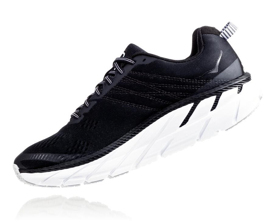 Hoka One One Womens Walking Shoes - Clifton 6 - Black/White - SGQC16384